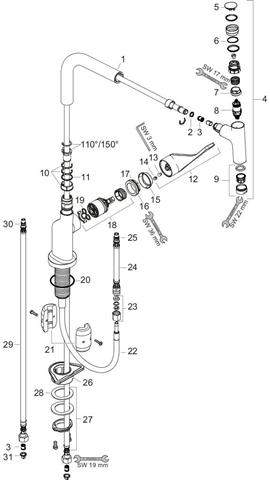 hansgrohe Spültisch-Einhebelmischer Axor Citterio Select-39861800