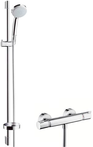 Hansgrohe Brausekombination Croma 100 Vario EcoSmart 9 l/min, DN 15, mit 90 cm Brausestange, chrom-27033000