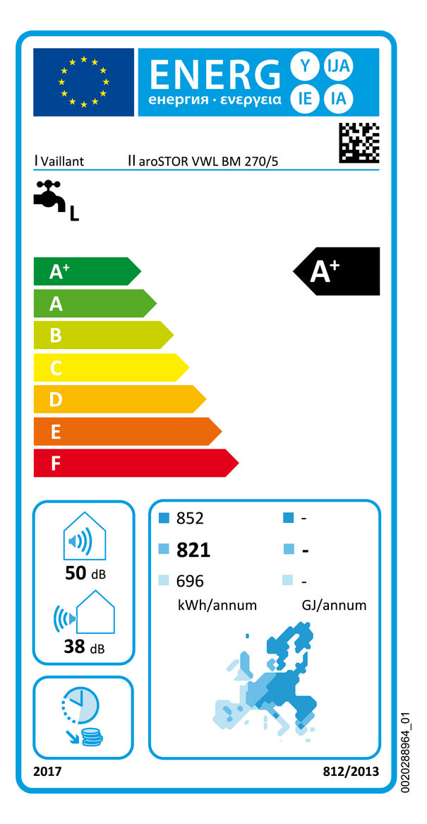 Vaillant Trinkwasserwärmepumpe aroSTOR VWL BM 270/5-0010026819
