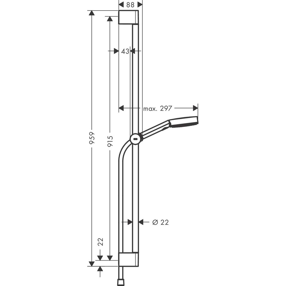 hansgrohe Brauseset Pulsify Select 105 959 mm Brausestange, chrom, Relaxation, 3jet-24170000