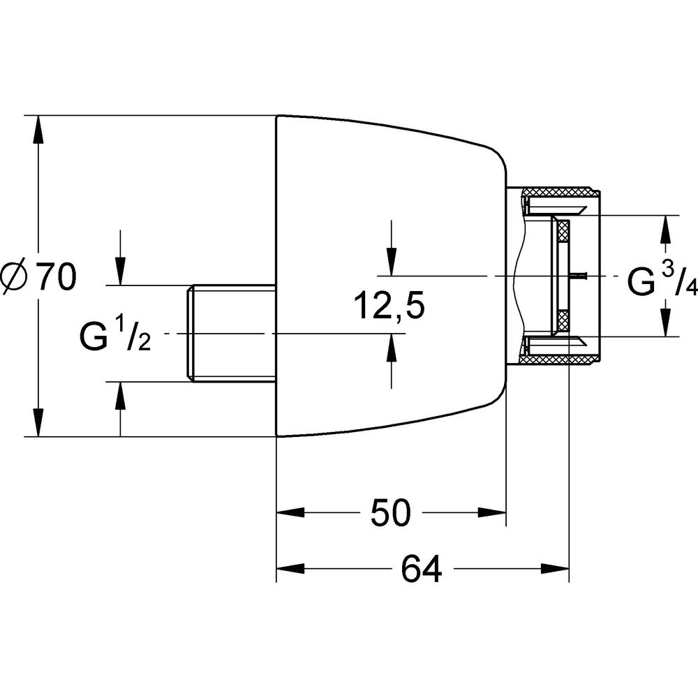 GROHE S-Anschluss 12051 absperrbar, chrom-12051000