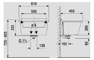 Sanit Waschtrog Abu 61 x 45,5 cm, weiß, mit Überlauf-60.003.01..0099