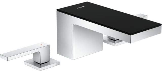 Waschtisch-3-Loch-Armatur 70 Axor MyEdition chrom/Spiegelglas, mit Push-Open Ablaufgarnitur, Auslad-47050000