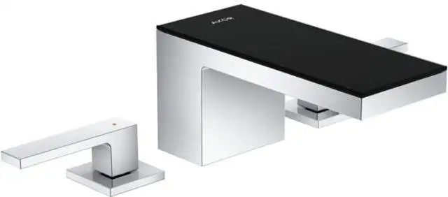 Waschtisch-3-Loch-Armatur 70 Axor MyEdition chrom/Spiegelglas, mit Push-Open Ablaufgarnitur, Auslad-47050000