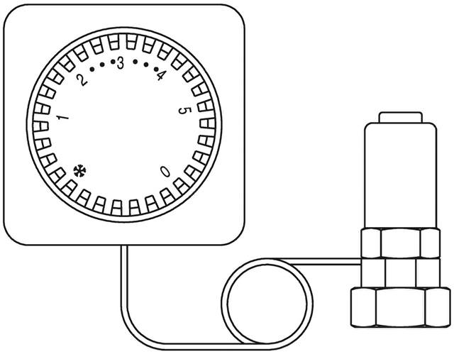 Oventrop Thermostat Uni FH 7-28 GradC, mit Nullstellung und Fernverstellung, Kapillarrohr 2 m-1012295