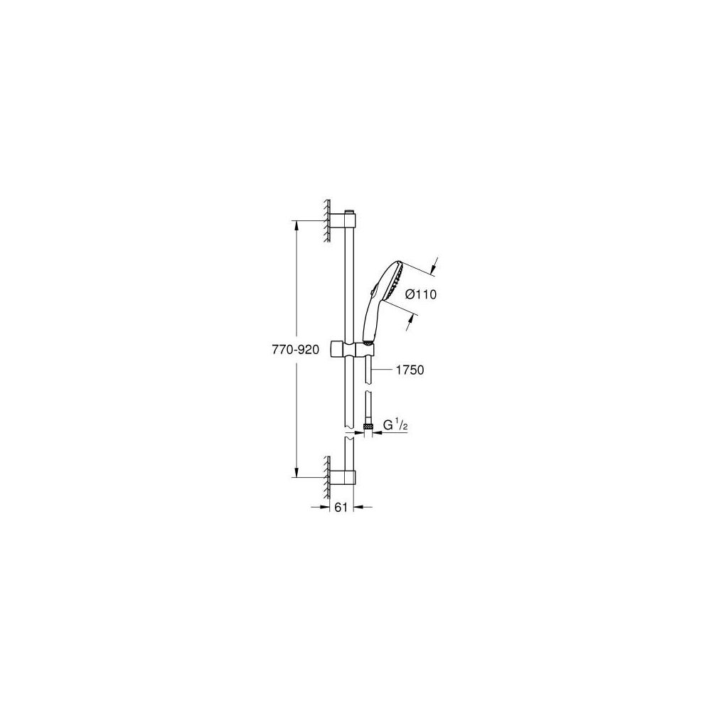 GROHE Brausestangenset Tempesta 110 27646_3 90 cm 2 Strahlarten chrom-27646003