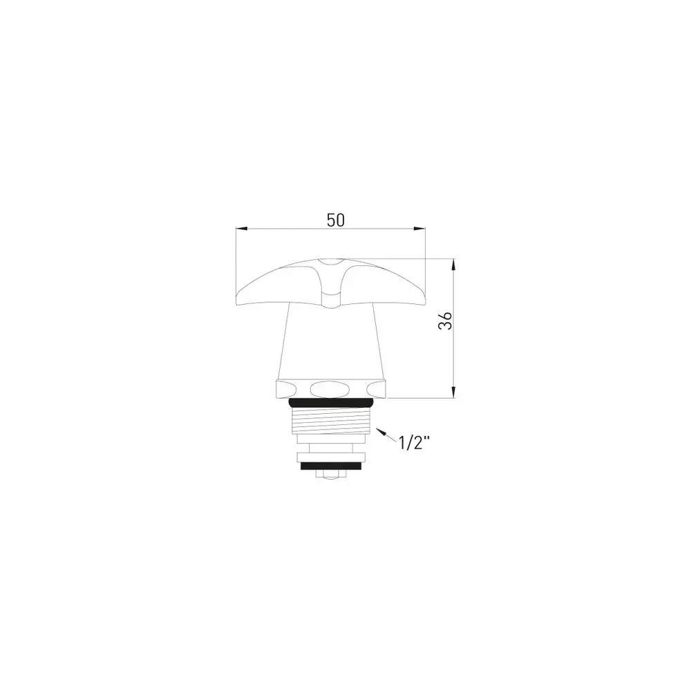 Oberteil m. Trecorngriff, f.Auslaufventile u. Batterien, verchromt-45966000
