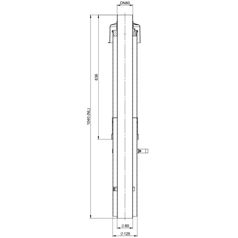 ATEC Dachdurchführung DN 80/125, schwarz 650 mm, konzentrisch-01458