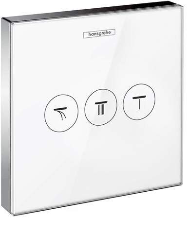 hansgrohe Fertigmontageset ShowerSelect UP-Thermostat, für 3 Verbraucher, Glas, weiß/chrom-15736400