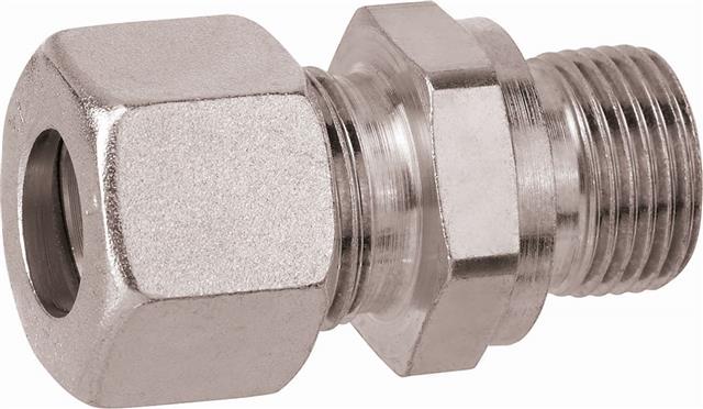 GOK Gerade-Einschraubverschraubung GERB 10 mm x 3/8 AG, zyl., m MS-Ring, Baur. L-703806