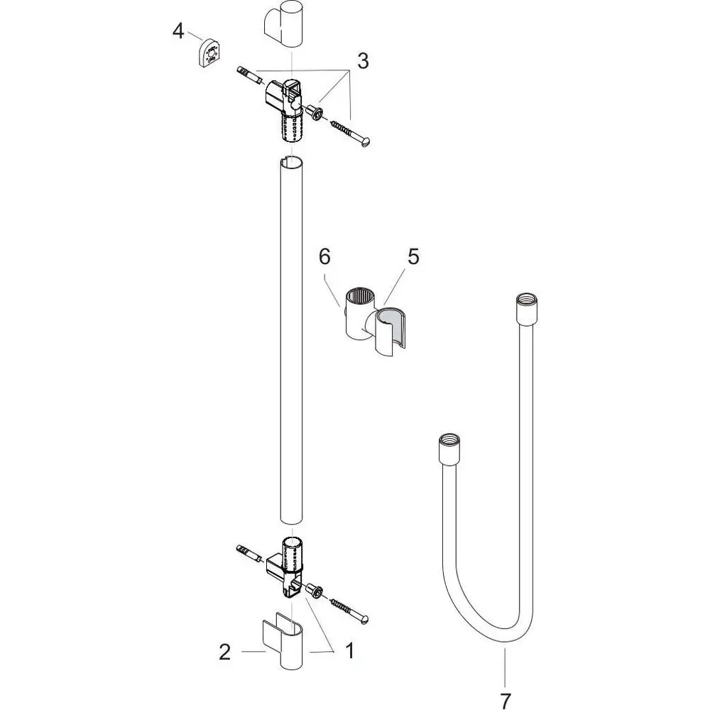 Hansgrohe Brausestange Axor Starck 900 mm, mit Schlauch ohne Handbrause, chrom-27830000