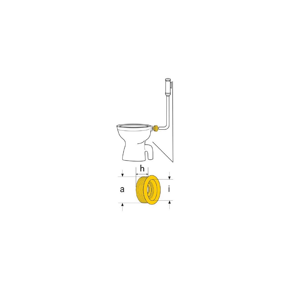 HAAS Gummi-Spülrohrverbinder Euro-Universal 24/37 x 60 x 25 mm, weiß, für Euro-WC-03188