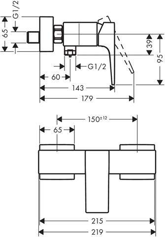 hansgrohe Brause-Einhebelmischer Metropol Aufputz, chrom-32560000