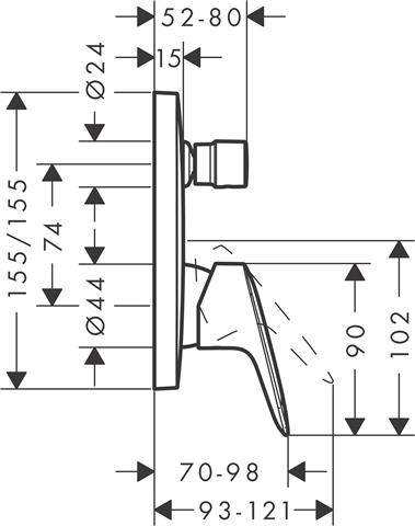 Hansgrohe Logis Einhebel-Wannenmischer Unterputz, chrom-71405000