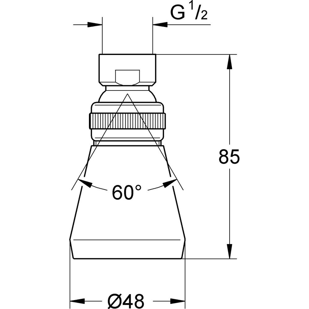 GROHE Kopfbrause Relexa Plus 50 1/2", Durchflussmenge einstellbar, chrom -28094000