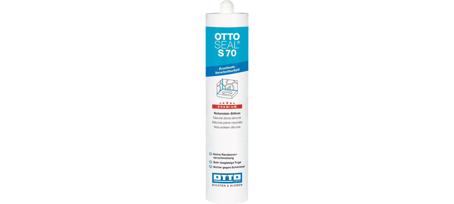 Ottoseal Premium Naturstein-Silikon S70, a` 310 ml-S70-04-C01