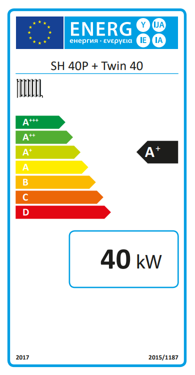 ETA SH 40P Holzvergaserkessel Touch 20 - 40 kW mit beidseitigem Pelletsbrenneranschlussflansch-10040P-T-02