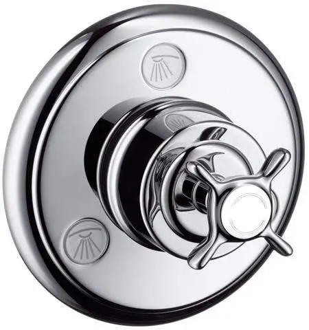 hansgrohe Fertigmontageset Axor Montreux DN 20, chrom, 4-Wege-Umstellung, Kreuzgriff-16830000