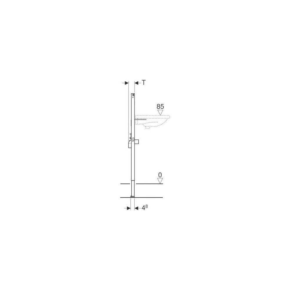 Geberit Waschtisch-Element Duofix Basic BH 112 cm, separate Traverse, für Standarmatur, für Trocken-458404001