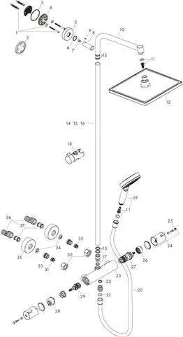 Hansgrohe Showerpipe Crometta E 240 1jet 240 x 240 mm, chrom-27271000 Hansgrohe Showerpipe Crometta E 240 1jet 240 x 240 mm, chrom-27271000