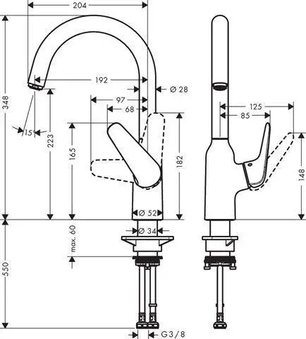 hansgrohe Spültisch-Einhebelmischer M421-H220-71802800