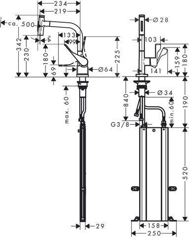 hansgrohe Spültisch-Einhebelmischer Axor Citterio-39862800