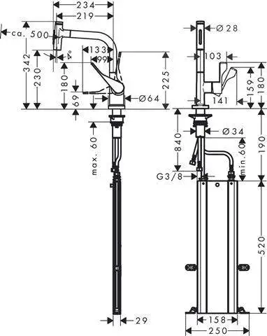 hansgrohe Spültisch-Einhebelmischer Axor Citterio-39862800
