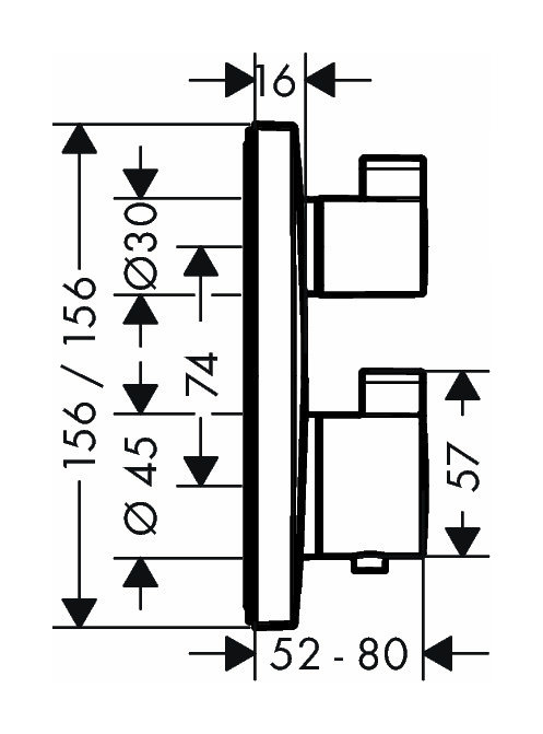 Hansgrohe Thermostat Unterputz Ecostat Square, für 2 Verbraucher, chrom-15714000