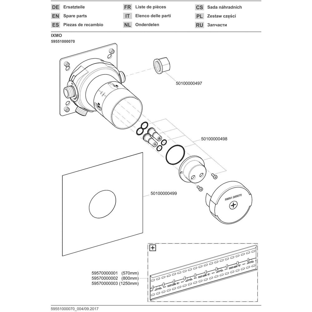 KEUCO Grundkörper IXMO Einbautiefe 80-110mm, für UP-Brause-Einhebelmischer-59551000070