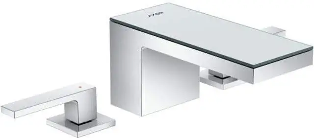 Waschtisch-3-Loch-Armatur 70 Axor MyEdition chrom/Spiegelglas, mit Push-Open Ablaufgarnitur, Auslad-47050000