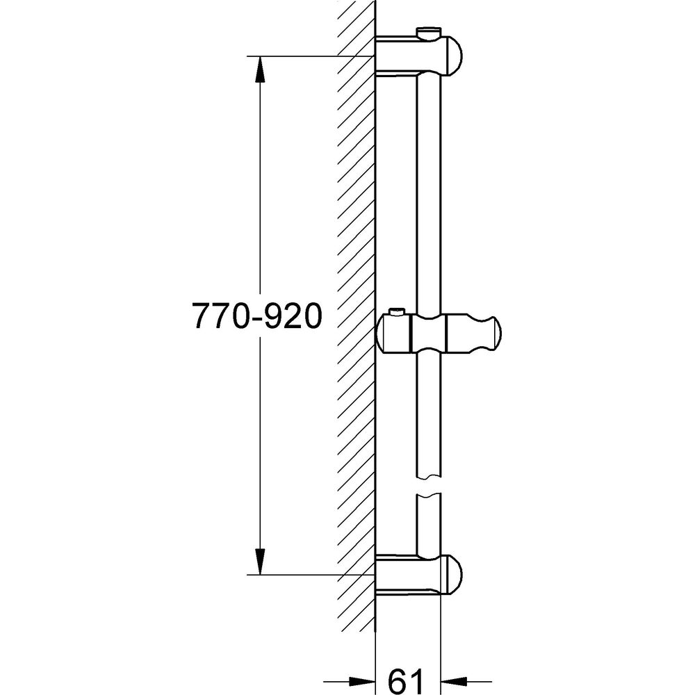 GROHE Brausestange Euphoria 90 cm, mit Wandhalter, Gleiter und Gelenkstück, chrom-27500000