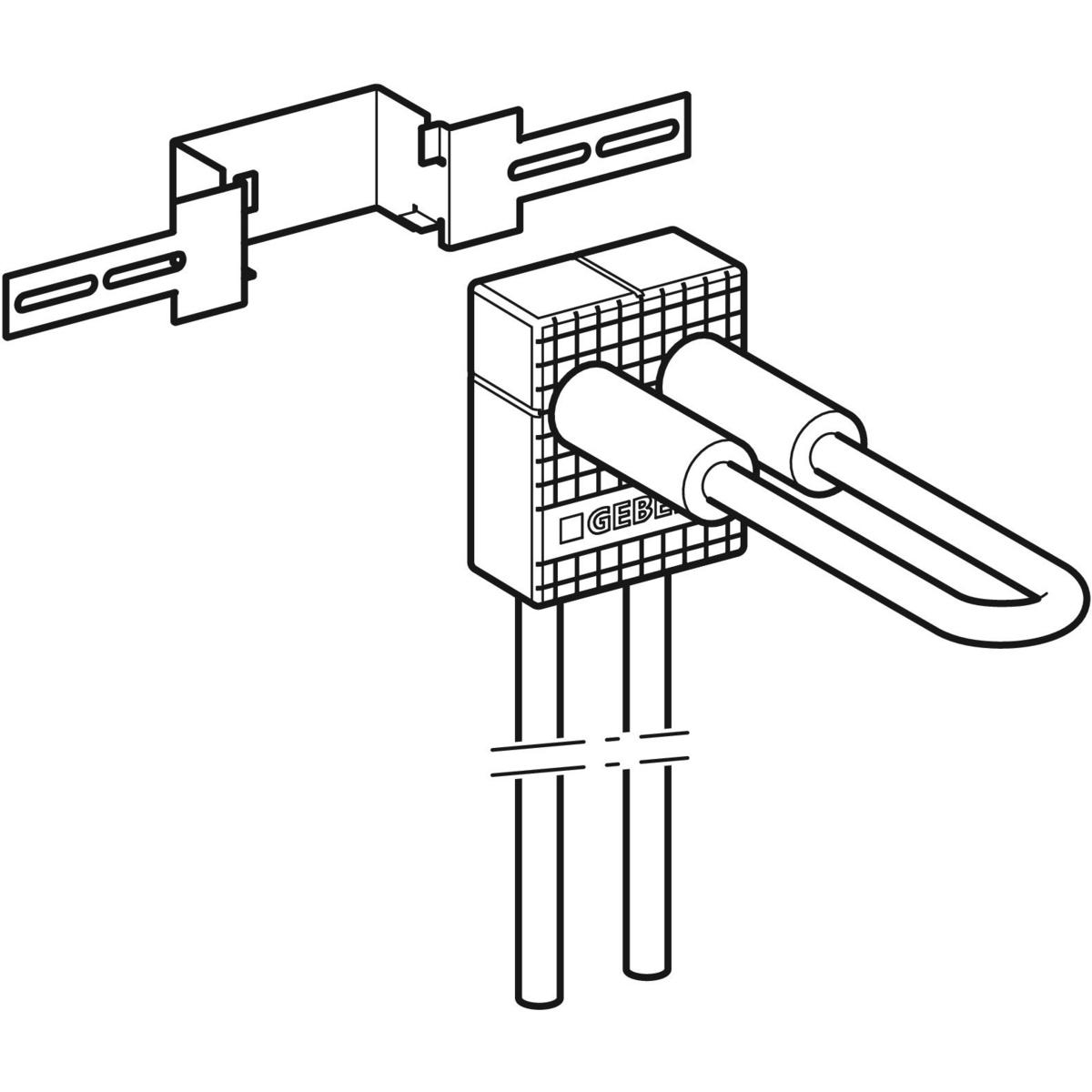 Anschlussbox Mepla Typ L 16 mm, mit Befestigungsblech, für Heizung und Kühlung 611263001-611263001