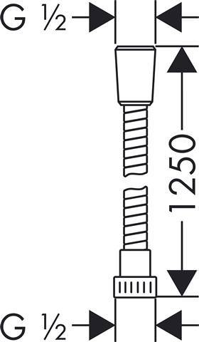 hansgrohe Brauseschlauch Metaflex 125 cm, chrom, mit Spiralwicklung-28262000