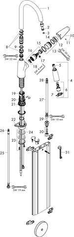 hansgrohe Spültisch-Einhebelmischer M4216-H180-71821800