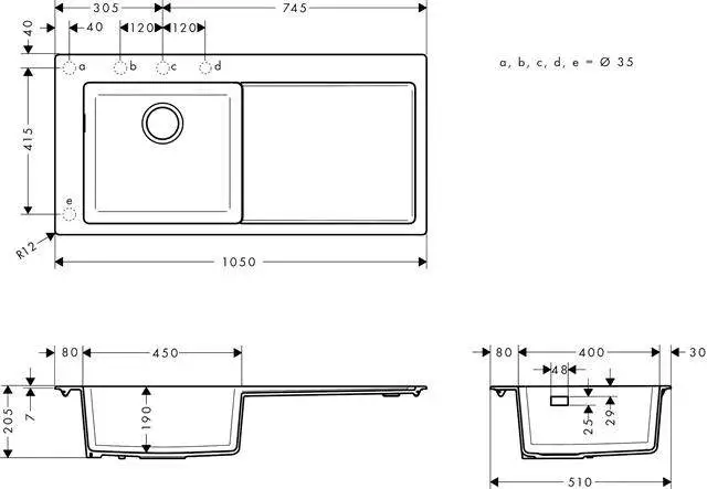 hansgrohe Einbauspüle S5110-F450-43330170