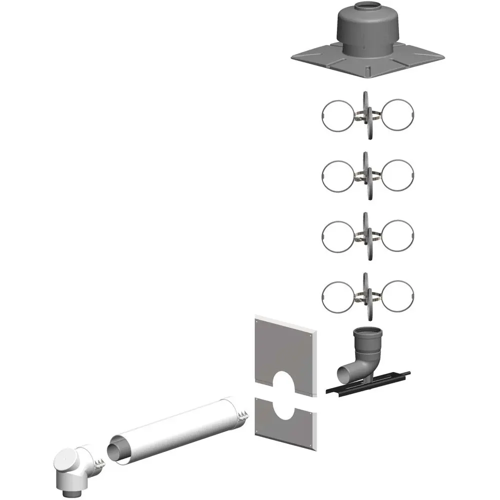 ATEC Schacht-Set PolyTwin DN 60/100-DN 80, PP-Abgassystem/PP, weiß-00580