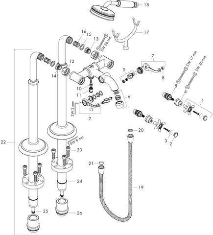 hansgrohe Fertigmontageset Axor Montreux-16547000