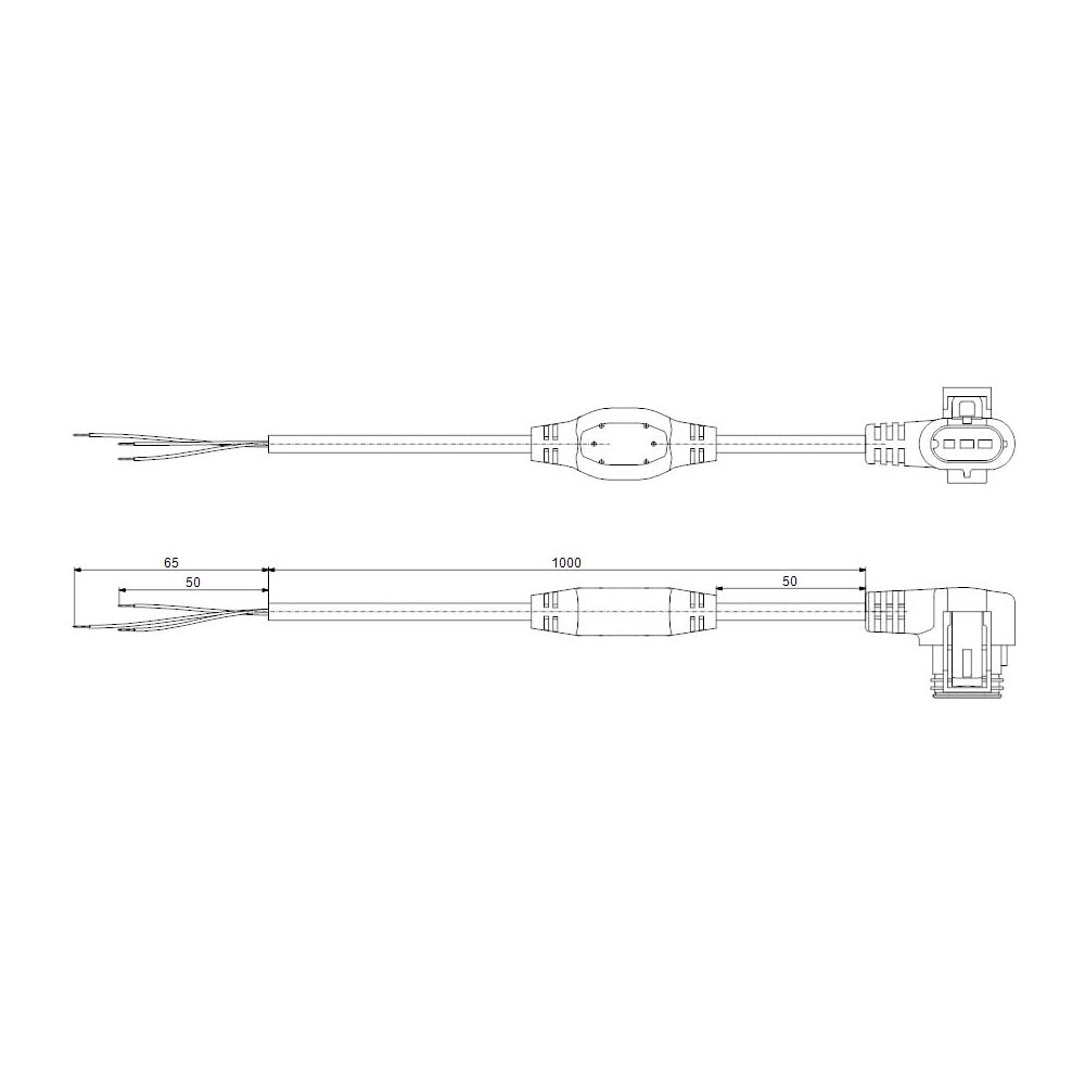 Grundfos Stecker Alpha 1 m Anschlussleitung und NTC Widerstand, abgewinkelt, Kit-97844632