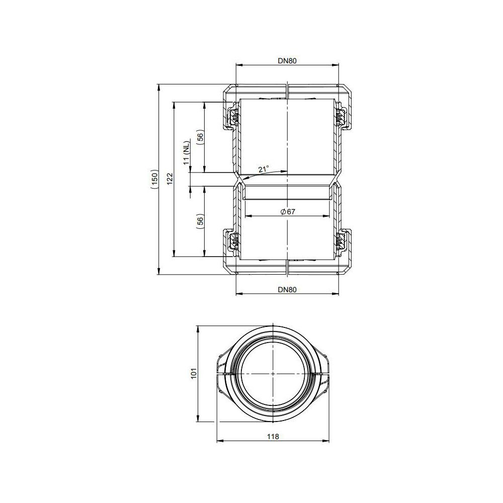 ATEC Kupplung PolyTop DN 80, für Rohr flexibel-01351