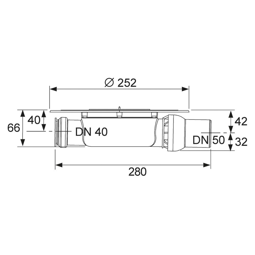 TECE Bodenablauf TECEdrainpoint S 100 x 100 mm, superflach, DN 50, waagerecht, mit Universalflansch-3601400