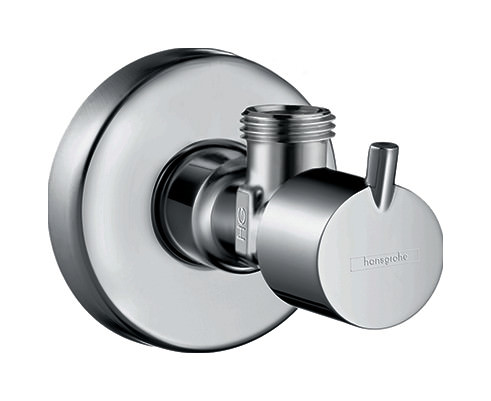 hansgrohe Eckventil S-Design G 1/2 x 3/8, Griff und Rosette aus Kunststoff, chrom-13901000