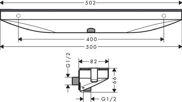 Rainfinity Wandanschluss Porter 500 mit Brausehalter und Duschablage R, chrom-26858000 Rainfinity Wandanschluss Porter 500 mit Brausehalter und Duschablage R, chrom-26858000
