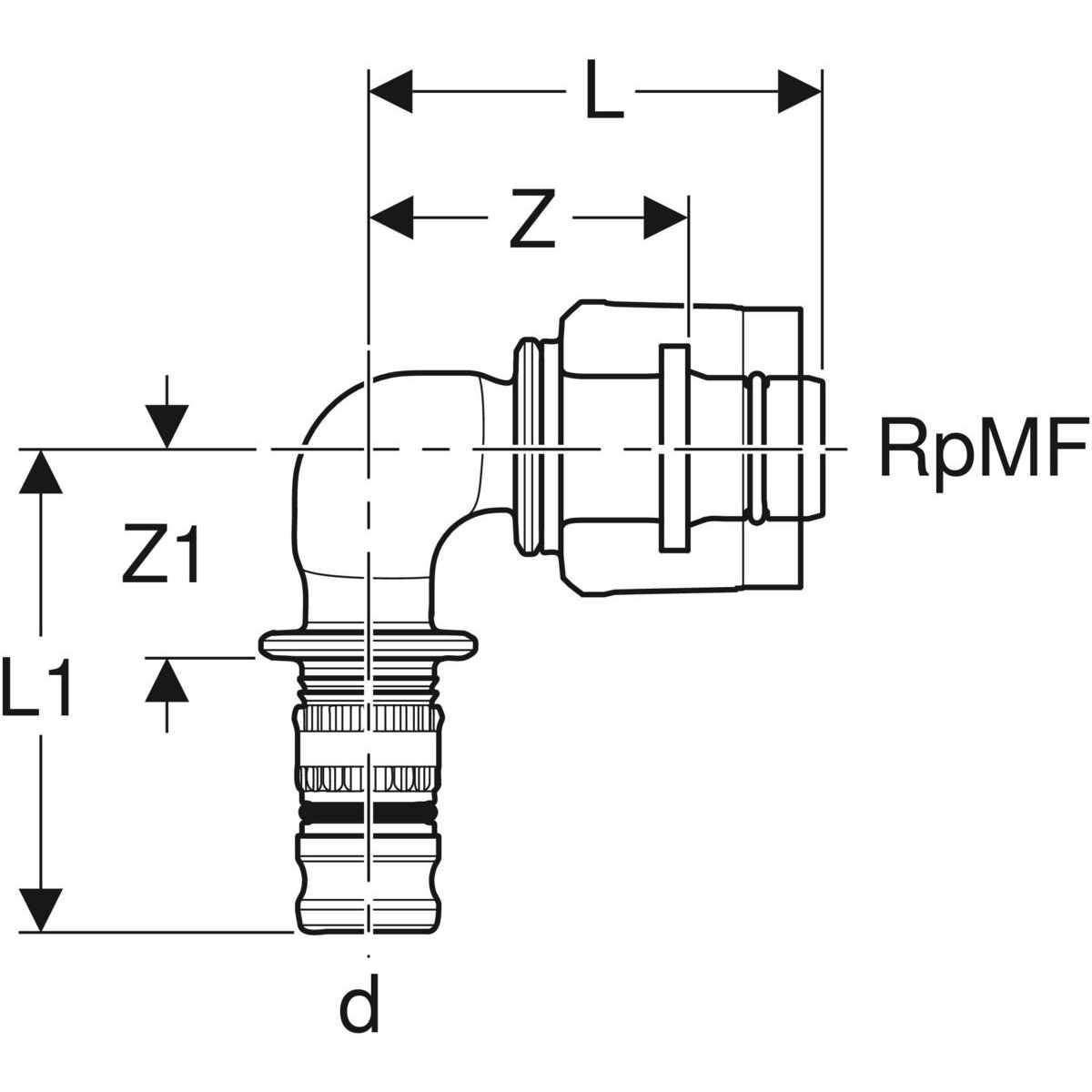 Geberit Übergangwinkel Mepla-621452005