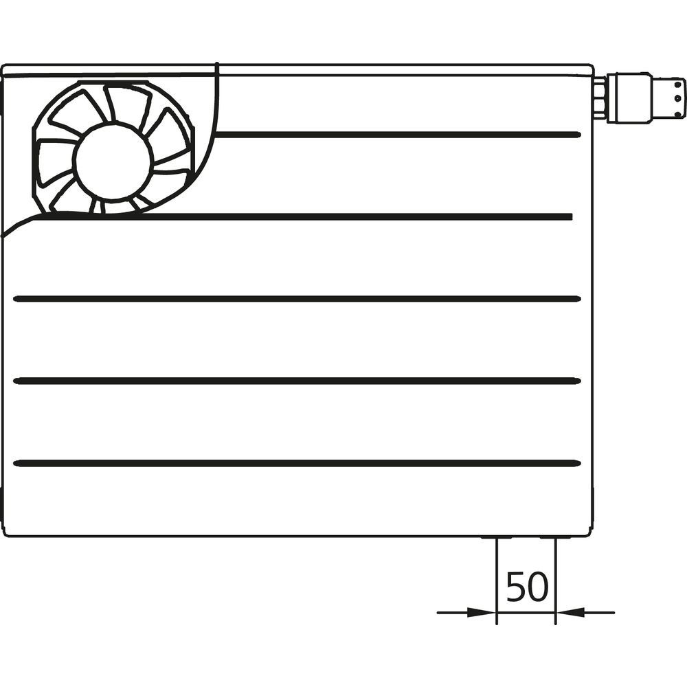 Kermi x-flair Line-Ventil Wärmepumpenheizkörper Typ22-PLV2L0600601L1K