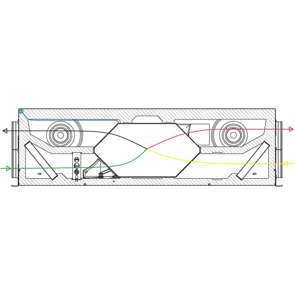 Kermi x-well Wohnraumlüftungsgerät 192x602x952mm, mit Wärmerückgewinnung, F150, 70-105 cbm/h-Y1102150001K