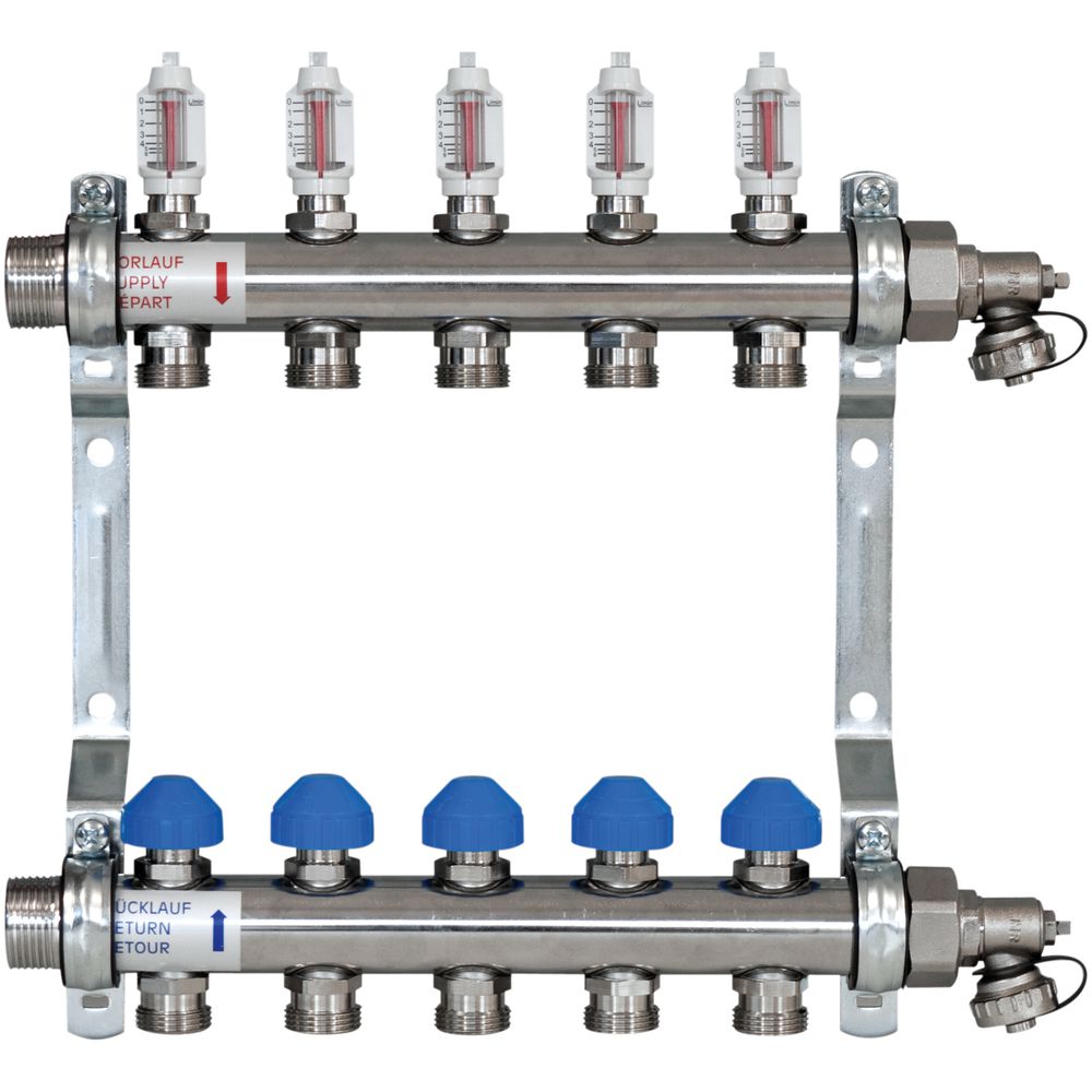 Zewotherm Systemverteiler Premium Edelstahl, HKV-D 2, mit Durchflussmengenanzeige-11100068