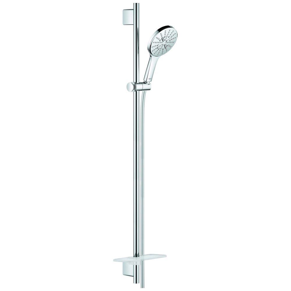 GROHE Brausegarnitur Rainshower SmartActive 130 Brausestange 90cm, 3 Strahlarten, ohne Durchflussbegrenzung, chrom-26578000