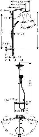 Hansgrohe Showerpipe Raindance S 240 1jet, Brausekopf d = 236 mm, chrom-27115000