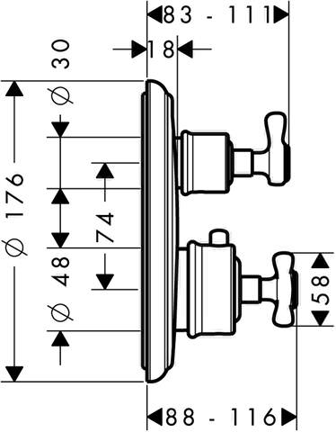 hansgrohe Fertigmontageset Axor Montreux-16820000