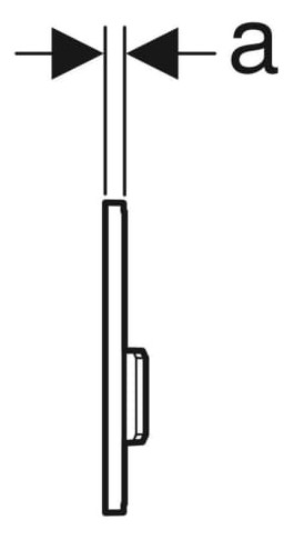 Geberit Urinalsteuerung mit pneumatischer Spülauslösung, Betätigungsplatte Typ 50: verchromt, gebürs-116016GH5